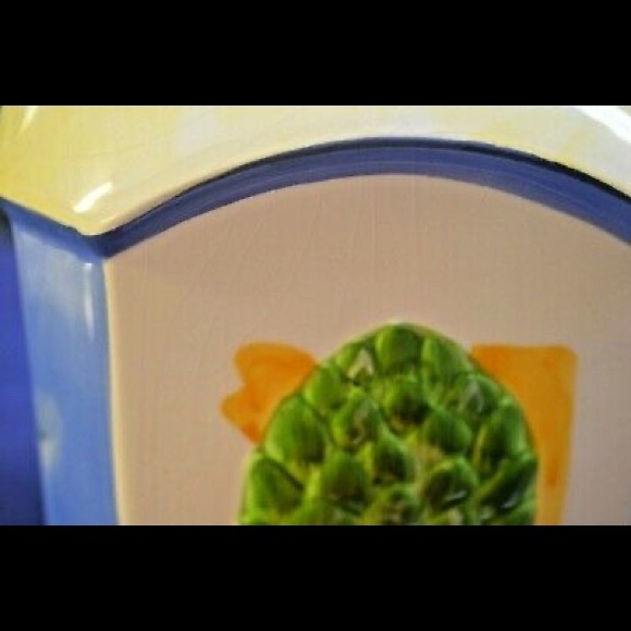 Vintage NONNI'S Biscotti COOKIE JAR 11' Canister Hand Made Fruit Veg - Picture 6 of 8